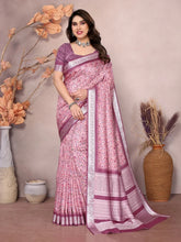 Handloom Silk Pink Pashmina Digital Print Saree With Unstiched Blouse Piece-MWPK-299-PINK